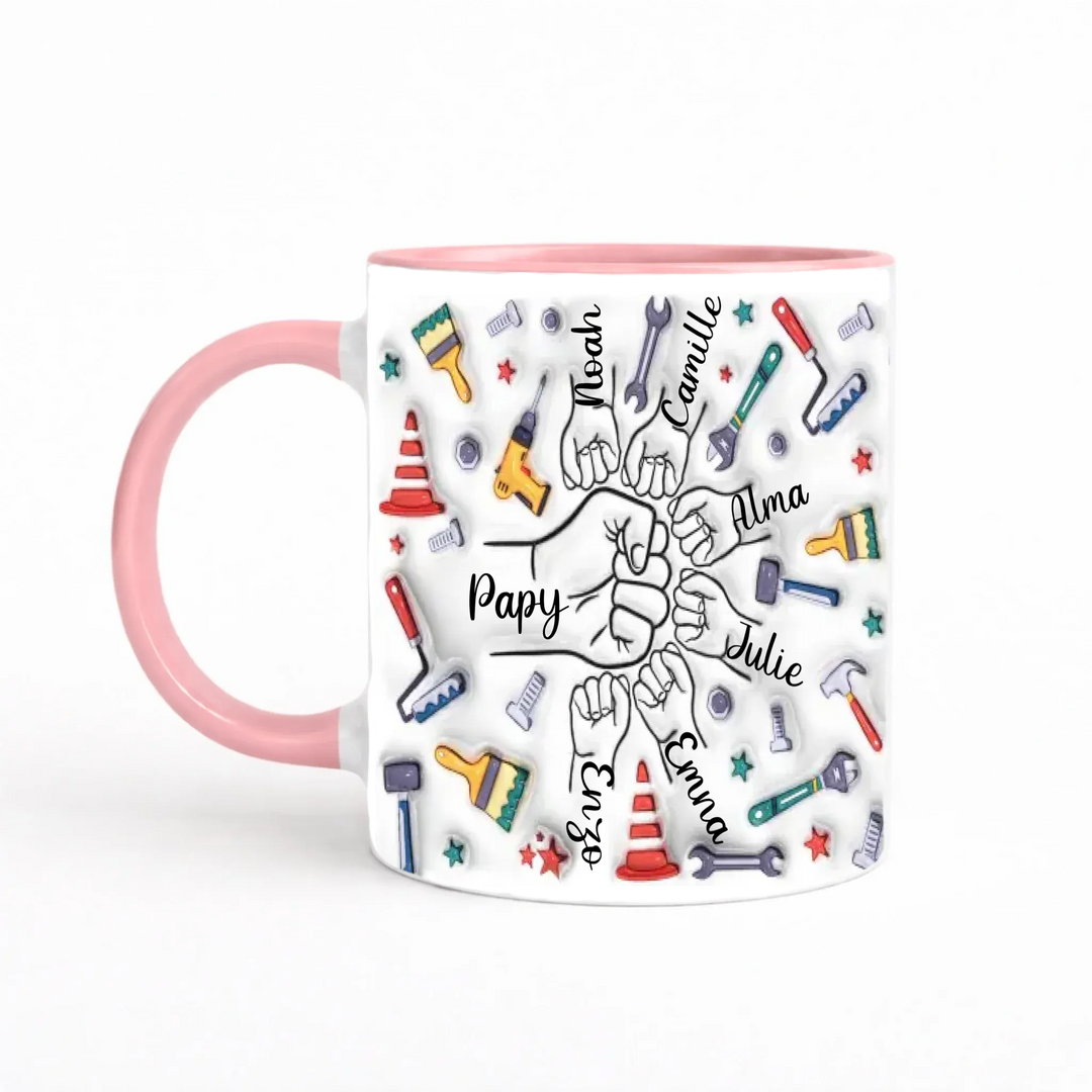 Tasse personnalisée grand père Mug 3D Transparent 325ml Gelato / Rose / 325ml