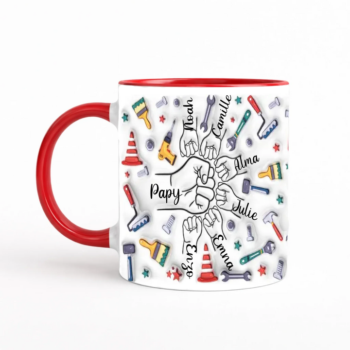 Tasse personnalisée grand père Mug 3D Transparent 325ml Gelato / Rouge / 325ml