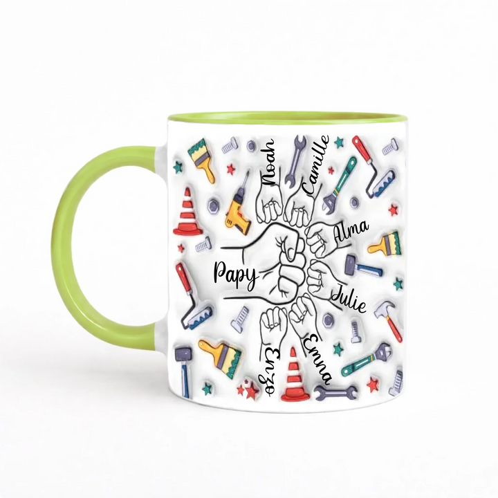 Tasse personnalisée grand père Mug 3D Transparent 325ml Gelato / Vert / 325ml
