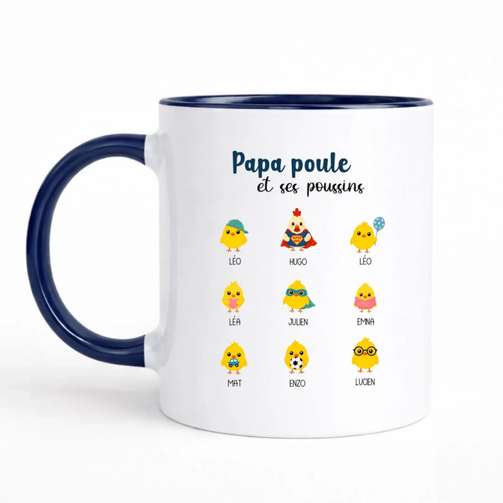 Tasse Personnalisée - Papa poule et ses poussins